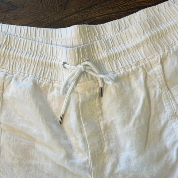 Athleta Cabo White Linen Shorts Women’s Size 20 Relaxed Fit Summer Casual - Picture 5 of 8